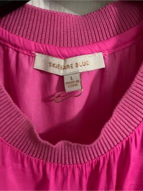 Skies Are Blue Hot Pink Crewneck Blouse